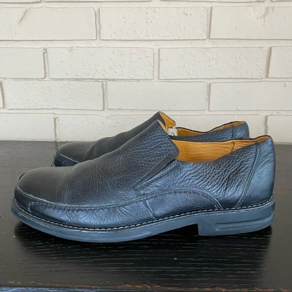 Mens Sandro 12010 Black Leather Comfort Soft Gel Loafer / Shoes Size 8